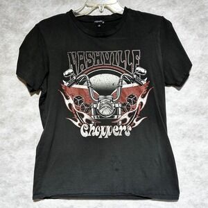Nashville Choppers Motorcycle Graphic T-Shirt‎ Rocker Biker Tee Women's Medium
